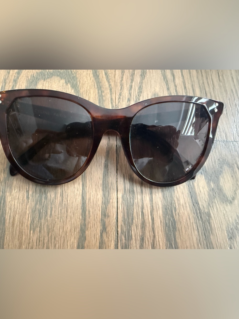 Celine Brown Tortoiseshell Cat-Eye Sunglasses